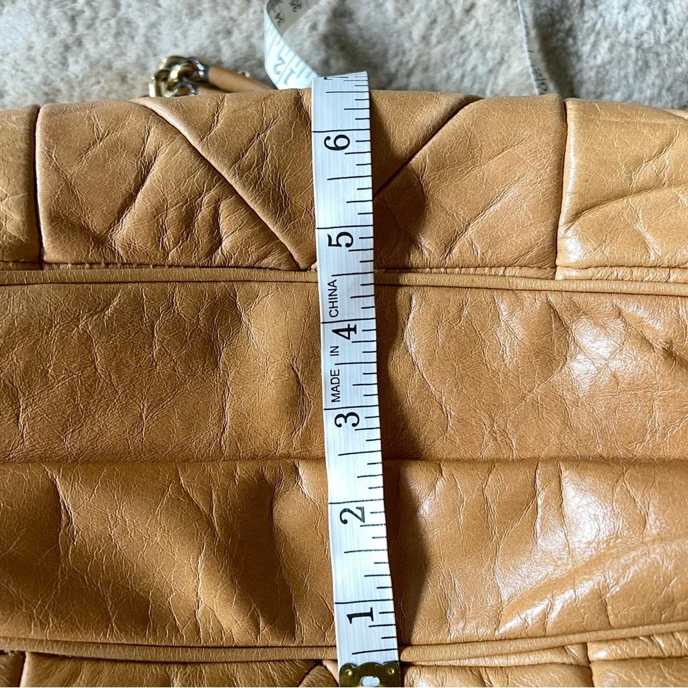 Marc Jacobs Lou Bowler Patchwork Quilted Leather Chain Strap Bag Tan - Picture 11 of 16